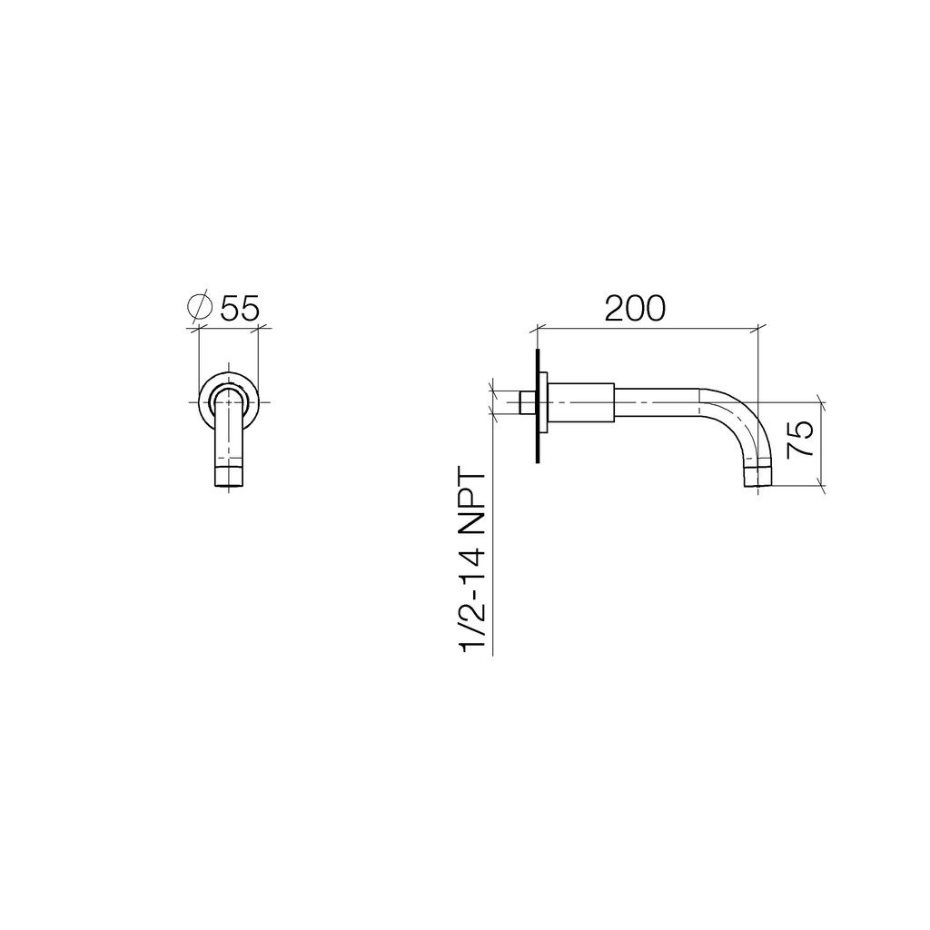 Dornbracht 13801892 Tara Tub Spout Platinum 2