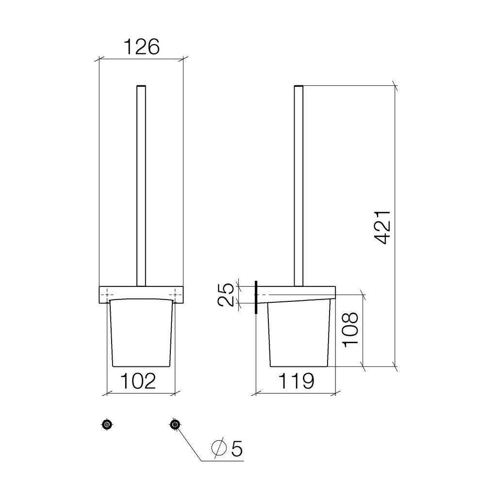 Dornbracht 83900970 Toilet Brush Set Wall Mounted Platinum Matte 2
