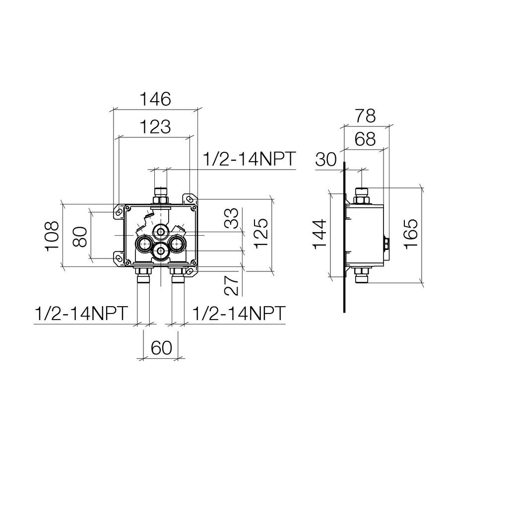 Dornbracht 35740970 Generic Rough Unit Deck With Temperature Control 2