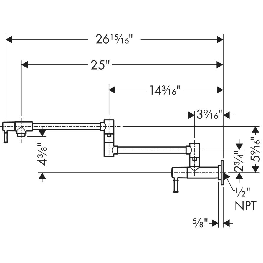 Hansgrohe 04218800 Talis C Wall Mounted Pot Filler Steel Optik 2