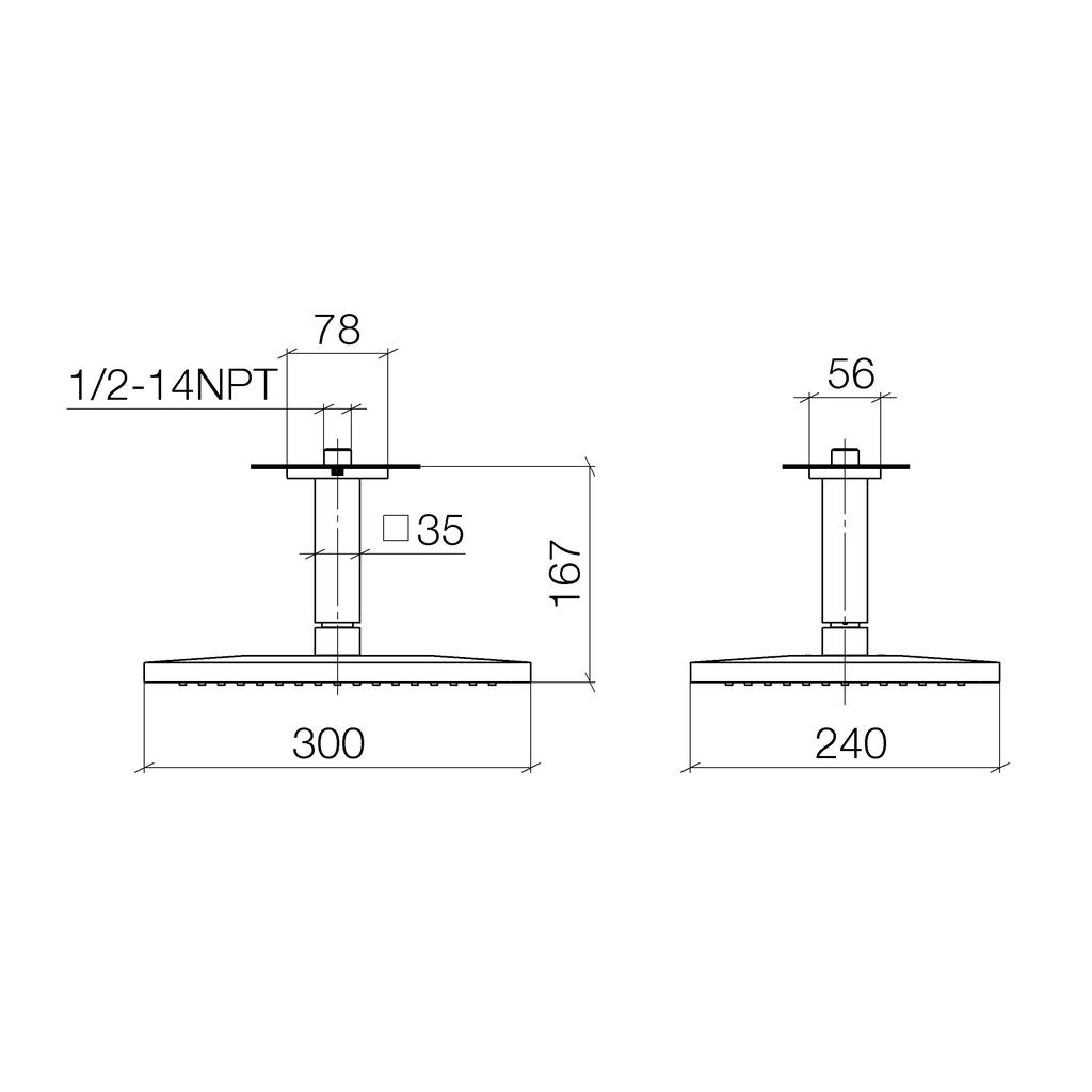 Dornbracht 28796710 Lulu Rain Shower Ceiling Mounted 300X240 Mm Chrome 2