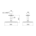Dornbracht 28796710 Lulu Rain Shower Ceiling Mounted 300X240 Mm Platinum Matte 2