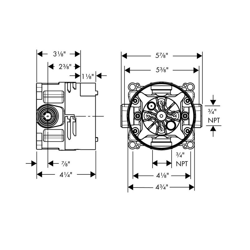 Hansgrohe 01850181 iBox Universal Plus Rough With Service Stops 3/4" 4