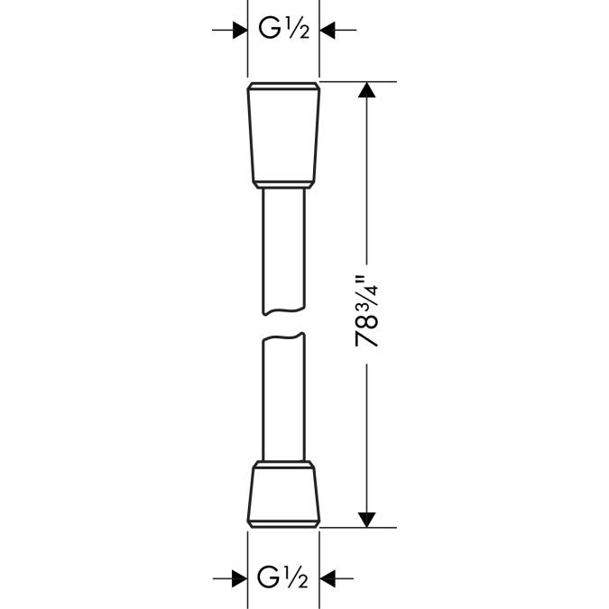 Hansgrohe 28274820 Techniflex Hose 80" Brushed Nickel 2