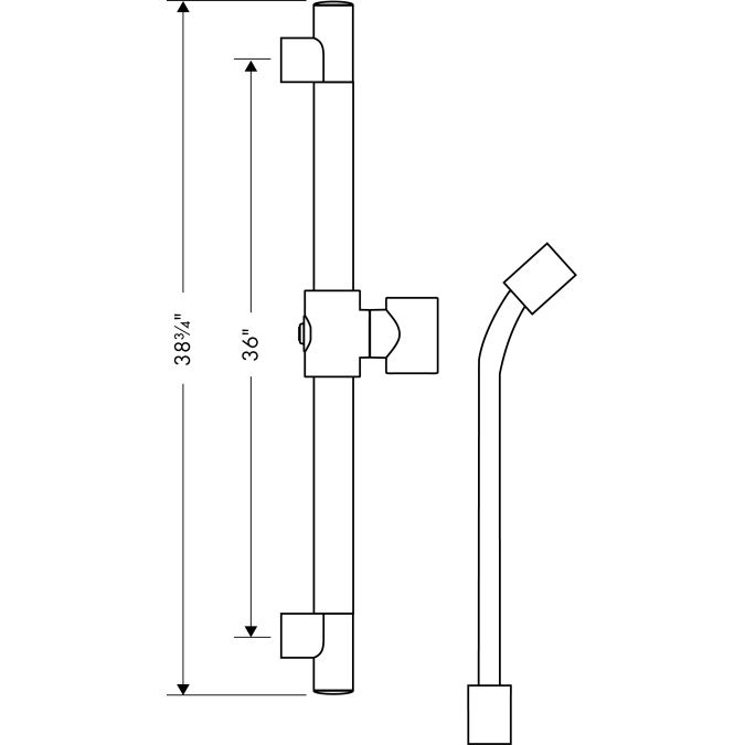 Hansgrohe 27830000 Axor Starck Wallbar 36" Chrome 2