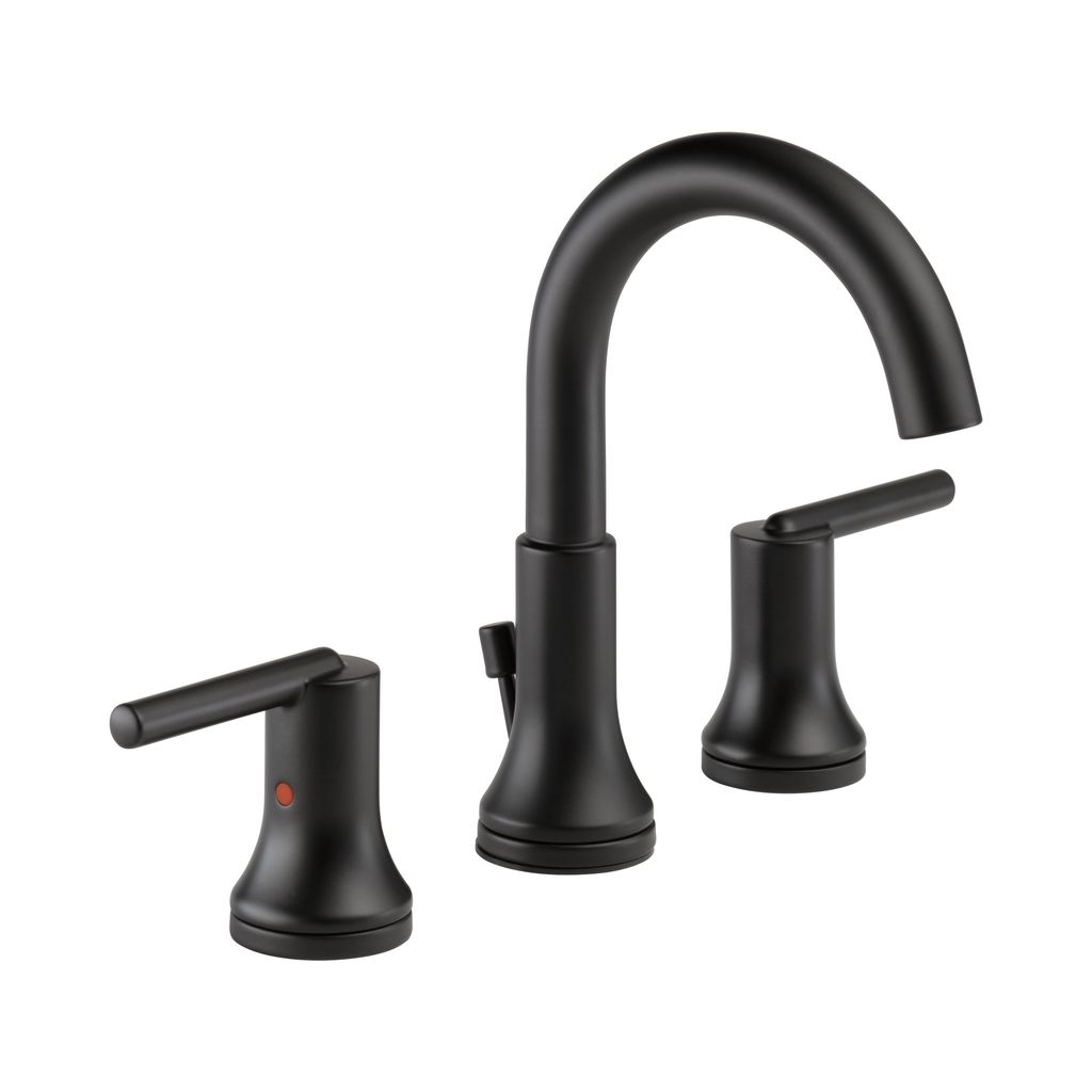 Delta 3559 Trinsic Two Handle Widespread Lavatory Faucet Matte Black 1