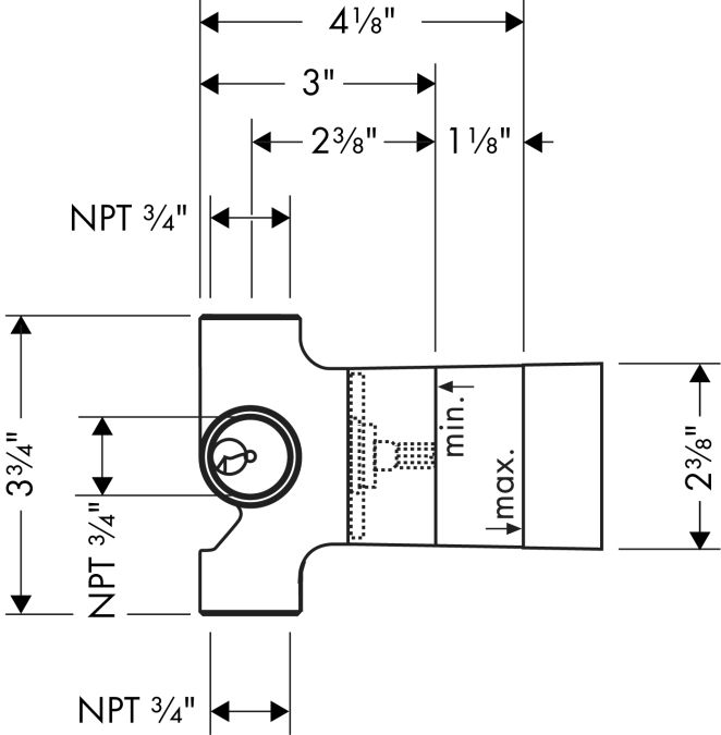 Hansgrohe 15930181 Rough Quatro 3 Way Diverter Valve 2
