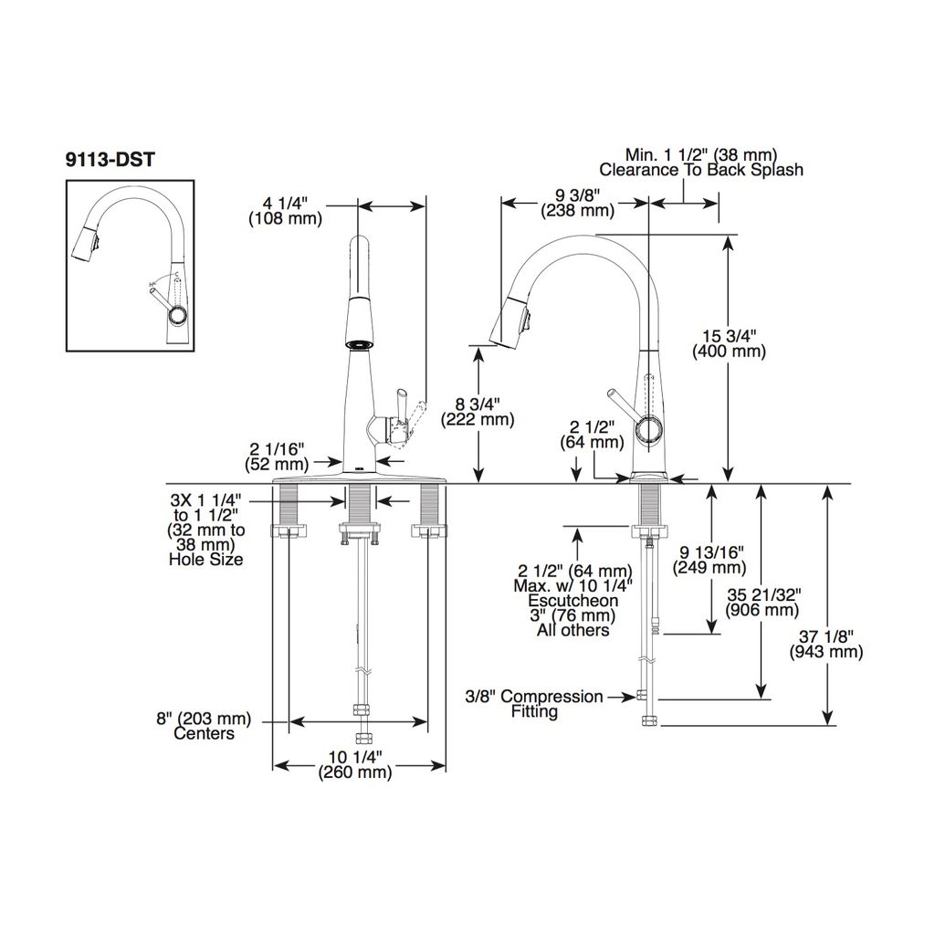 Delta 9113 Essa Single Handle Pull Down Kitchen Faucet Arctic Stainless 2