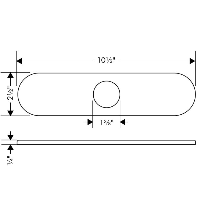 Hansgrohe 14019001 Universal Base Plate for Single Hole Kitchen Faucets 10" Chrome 2
