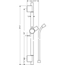 Hansgrohe 28631000 Unica S Wallbar 36" Chrome 2