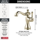 Delta 597LF Cassidy Single Handle Bathroom Faucet Polished Nickel 1