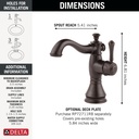 Delta 597LF Cassidy Single Handle Bathroom Faucet Venetian Bronze 1