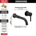 Delta T3559LF Trinsic Single Handle Wall Mount Bathroom Faucet Trim Venetian Bronze 2