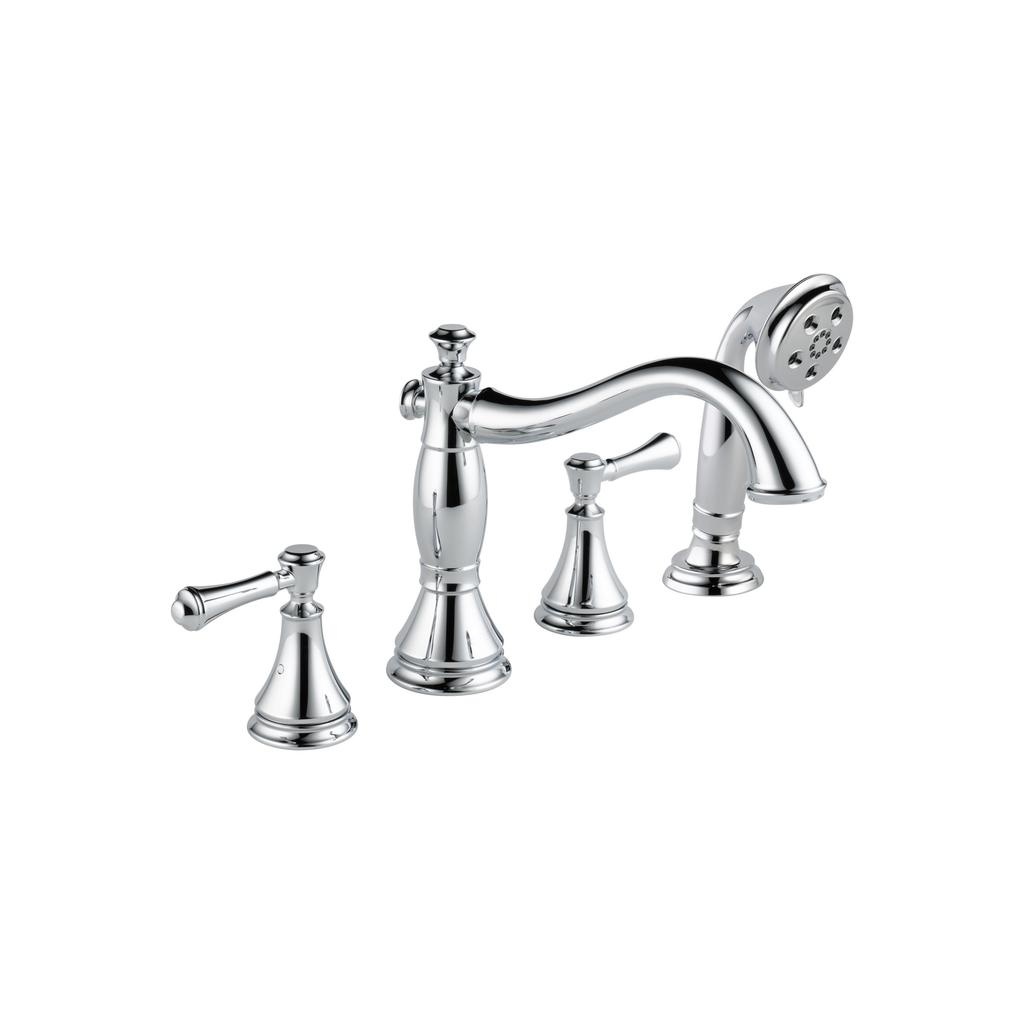 Delta T4797 Cassidy Roman Tub with Hand Shower Trim Less Handles Chrome 1