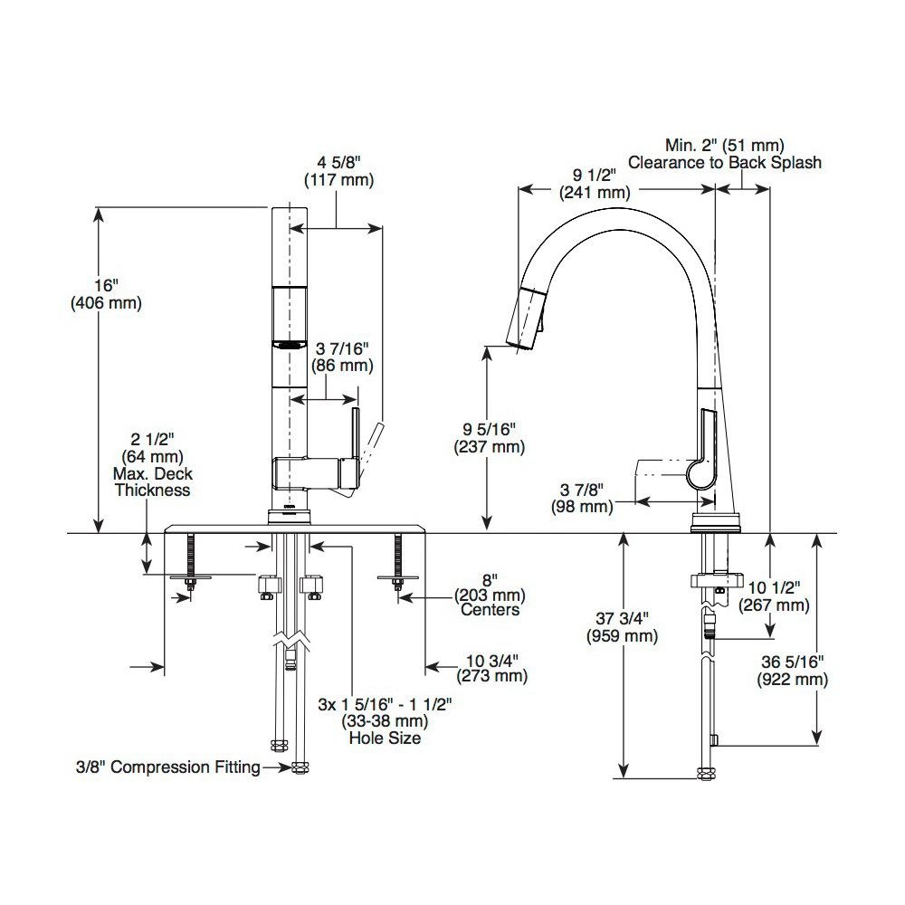 Delta 9193T Single Handle Pull Down Kitchen Faucet Touch2O Technology Black Stainless 2