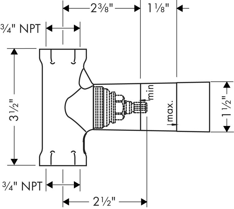Hansgrohe 15977181 Rough-in Volume Control Valve 3/4 2