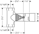 Hansgrohe 15977181 Rough-in Volume Control Valve 3/4 2
