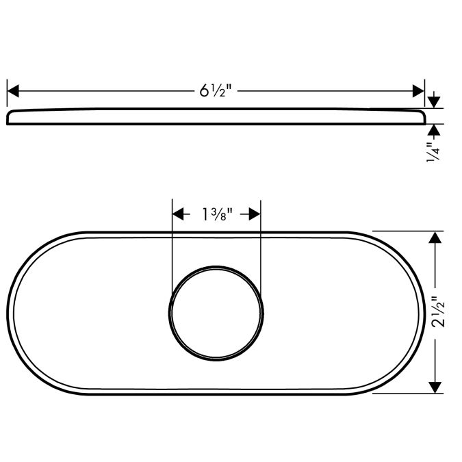 Hansgrohe 14018001 Base Plate for Traditional Single Hole Faucets 6" Chrome 2