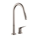 Hansgrohe 34822801 Axor Citterio M Single Handle Pull Down Spray Kitchen Faucet Steel Optik 1
