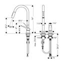 Hansgrohe 34822801 Axor Citterio M Single Handle Pull Down Spray Kitchen Faucet Steel Optik 2