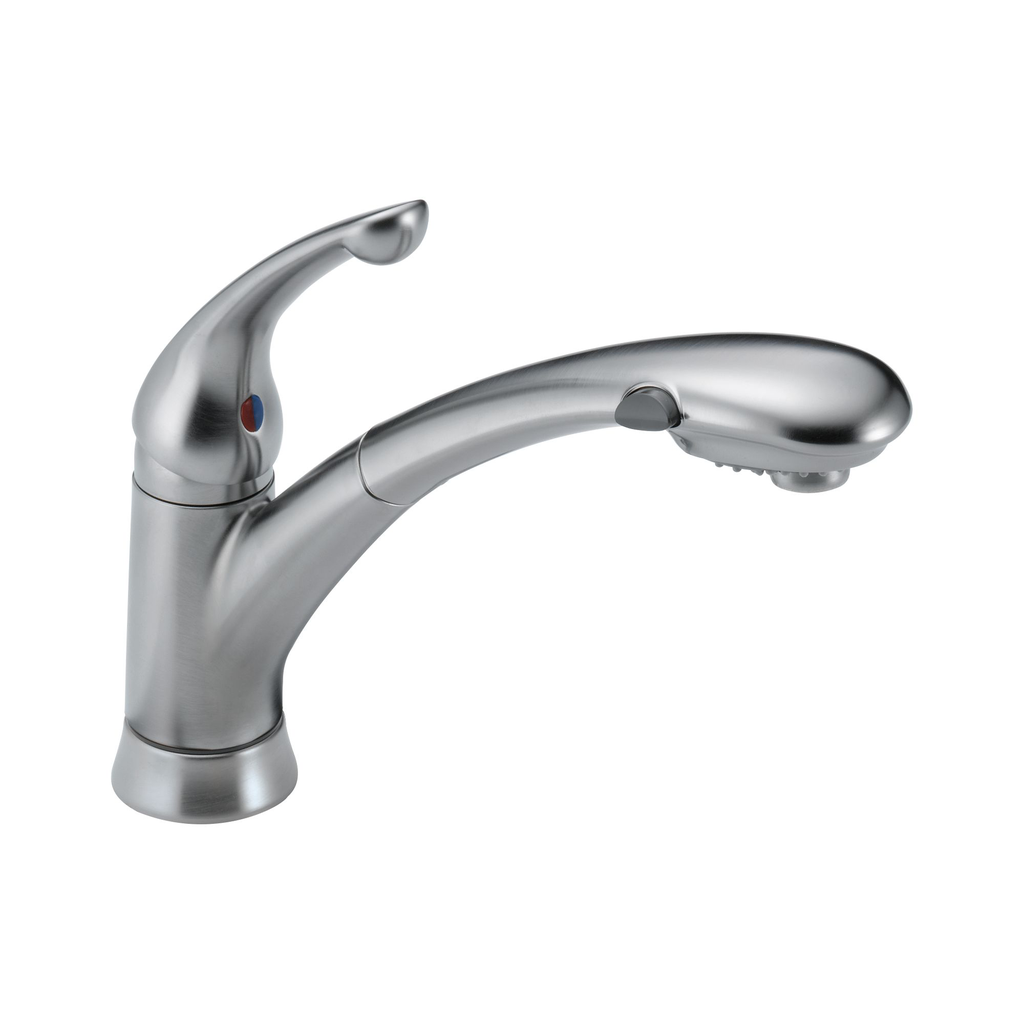 Delta 470 Signature Single Handle Pull Out Kitchen Faucet Arctic Stainless 1