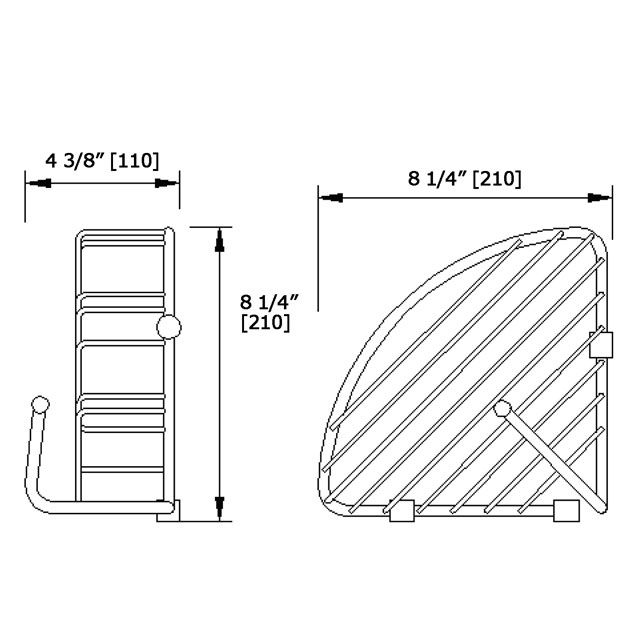 Laloo 3381GD Corner Wire Basket Polished Gold 3