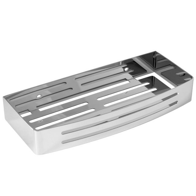 Laloo 3439PS Stainless Rectangular Shower Caddy Polished Stainless 1