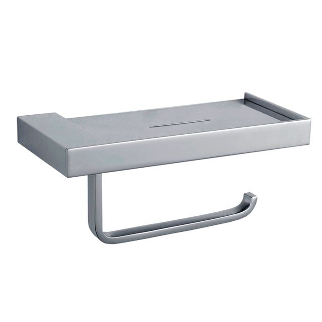 Laloo 9200C Paper Holder With Shelf Chrome 1