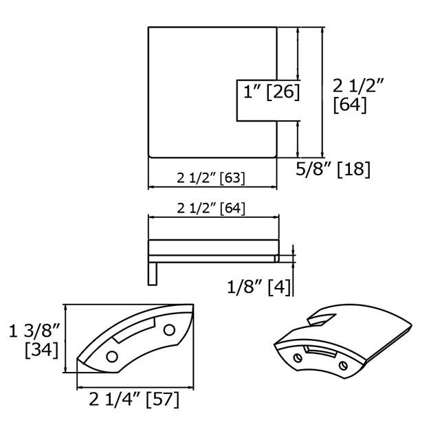 Laloo R3082C Radius Single Hook Chrome 3