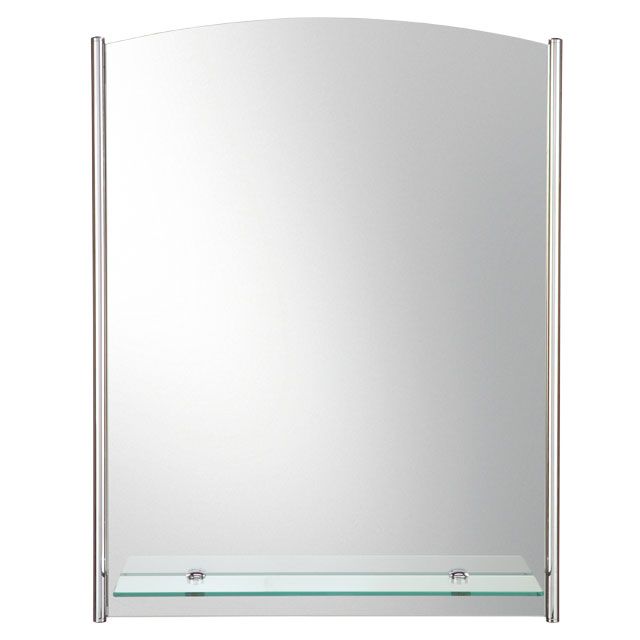Laloo M26001A Mirror With Tubular Chrome Accents And Shelf 1
