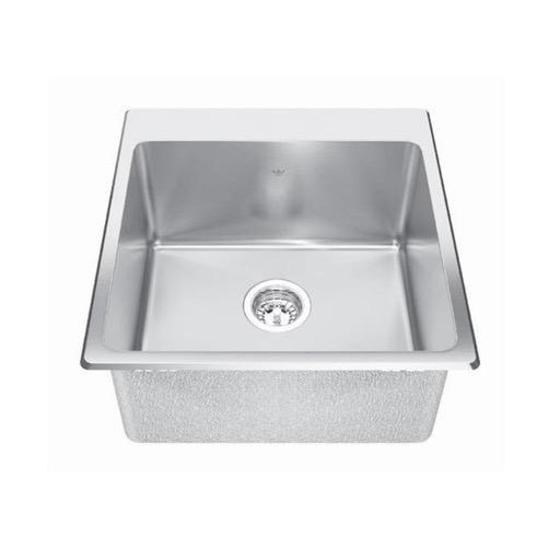 Kindred QSLF2020/10 20 x 20 Single Bowl Dual Mount Sink 1 Hole 1