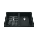 Kindred KGD1U-8ON Granite Undermount Double Sink Onyx Includes Grid 1