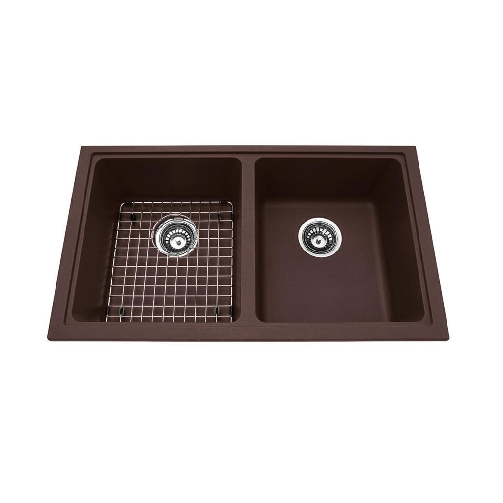 Kindred KGD1U-8ES Granite Undermount Double Sink Espresso Includes Grid 1