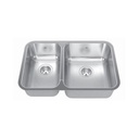 Kindred QCUA1827L/8 27 x 18 Double Bowl Kitchen Sink 1