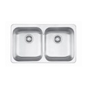 Kindred QD1831/8 31 x 18 Double Bowl Drop In Sink 1