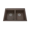 Kindred KGDL2031-8SM Granite Drop-In Double Sink Storm 1 Hole Includes Grid 1