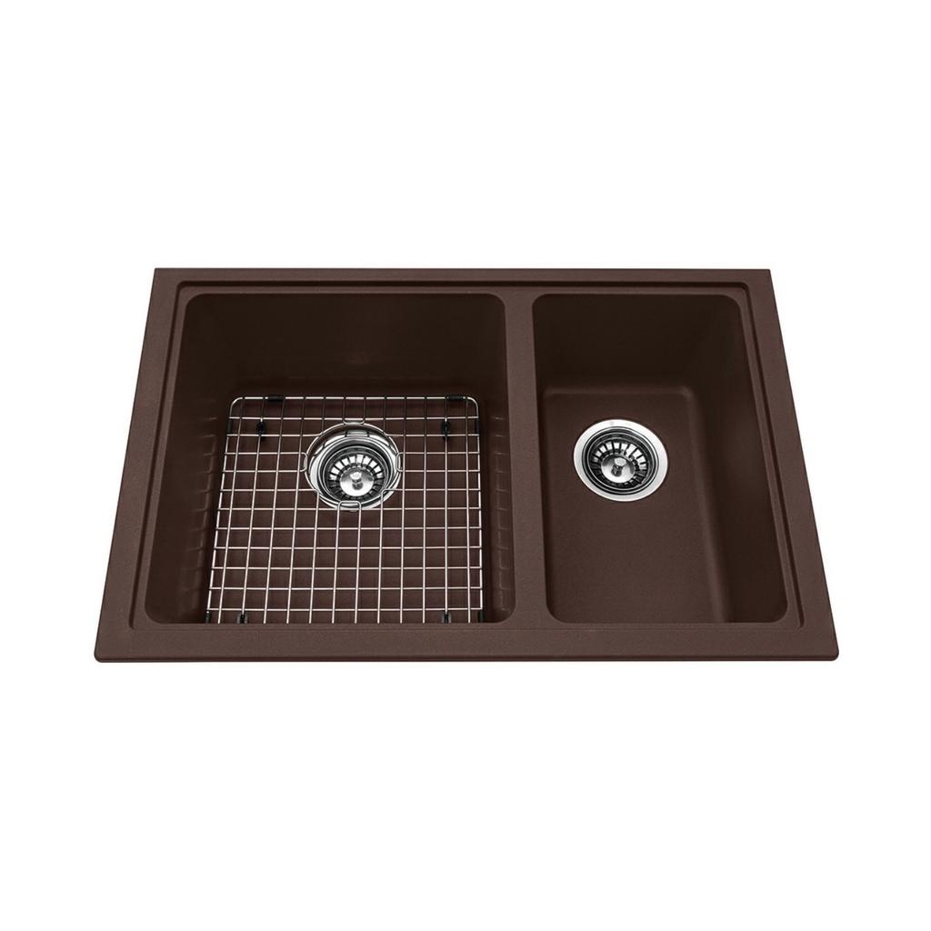 Kindred KGDC2RU-8ES Granite Undermount Combination Bowl Espresso Includes Grid 1