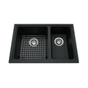 Kindred KGDC2RU-8ON Granite Undermount Combination Bowl Onyx Includes Grid 1