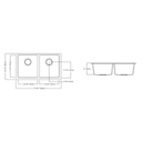 Kindred KGD1U-8ES Granite Undermount Double Sink Espresso Includes Grid 3