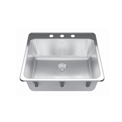 Kindred QSLA2225/10  22 x 25 Single Bowl Laundry Sink 3 Holes 1