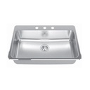 Kindred QSLA2031/8 31 x 20 Single Bowl Stainless Steel Drop In Sink 3 Holes 1