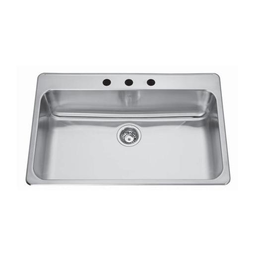 Kindred QSLA2233/8 22 x 33 Single Bowl Drop In Sink 1 Hole 1