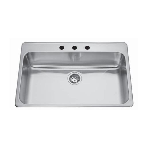 Kindred QSLA2233/8 22 x 33 Single Bowl Drop In Sink 1 Hole 1