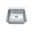 Kindred QSL2020/7 20 x 20 Stainless Steel Drop In Sink 1 Hole 1