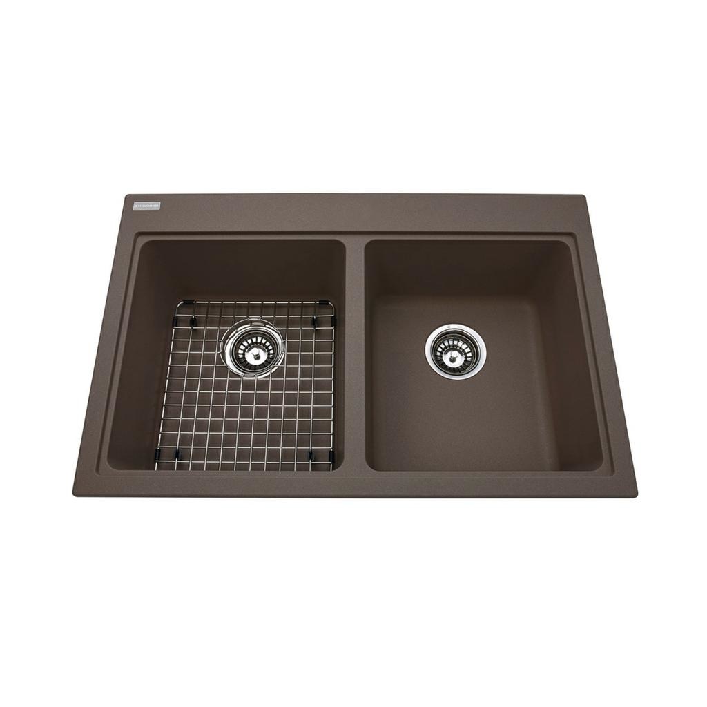 Kindred KGDL2031-8SM Granite Drop-In Double Sink Storm 1 Hole Includes Grid 1