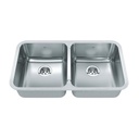 Kindred QDUA1831-8 Double Bowl Undermount 20 Gauge Stainless Steel 1