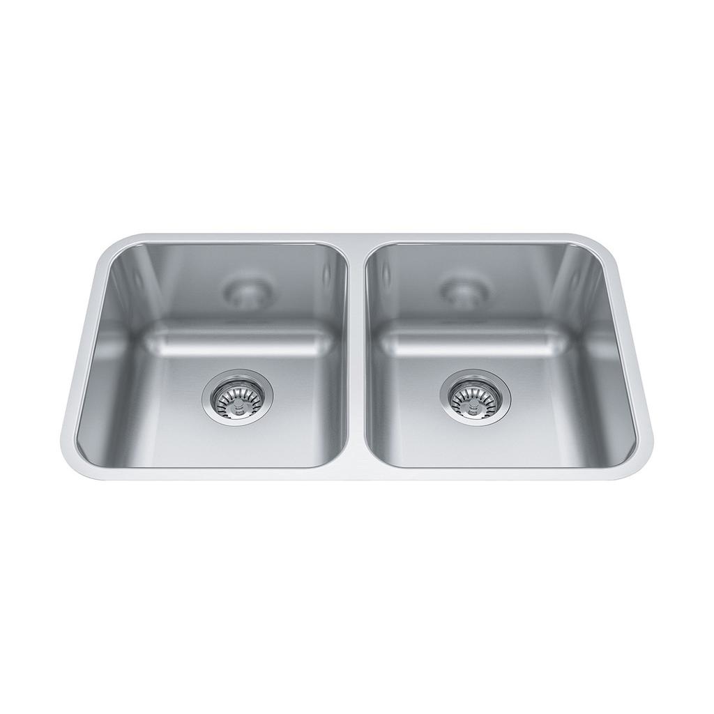 Kindred ND1831UA-9 Double Bowl Undermount Sink Stainless Steel 1