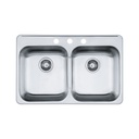 Kindred RDL5279-3 Topmount Double Bowl Sink Stainless Steel 1