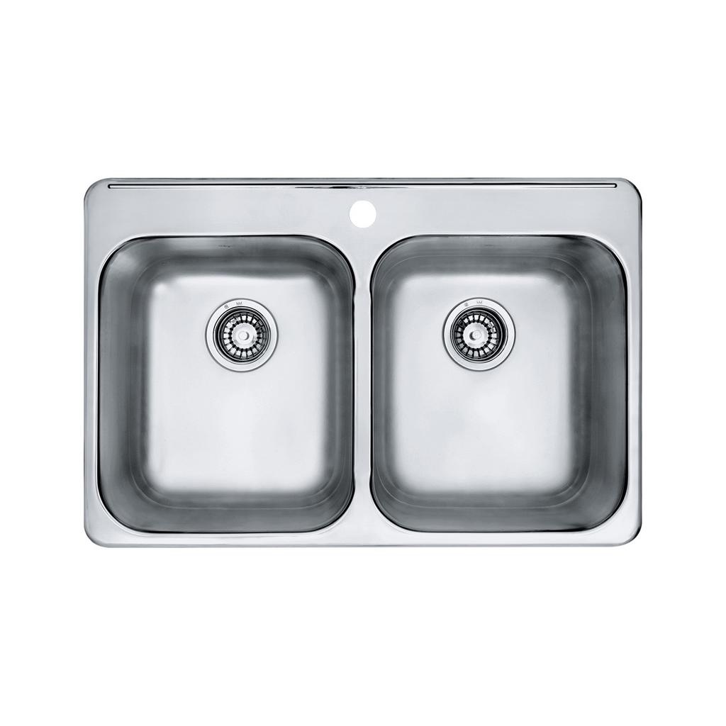 Kindred RDL2031-1 Topmount Double Bowl Sink Stainless Steel 1