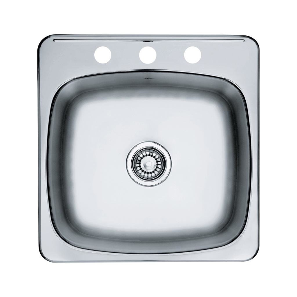 Kindred RSL2020-3 Topmount Single Bowl Sink Stainless Steel 1